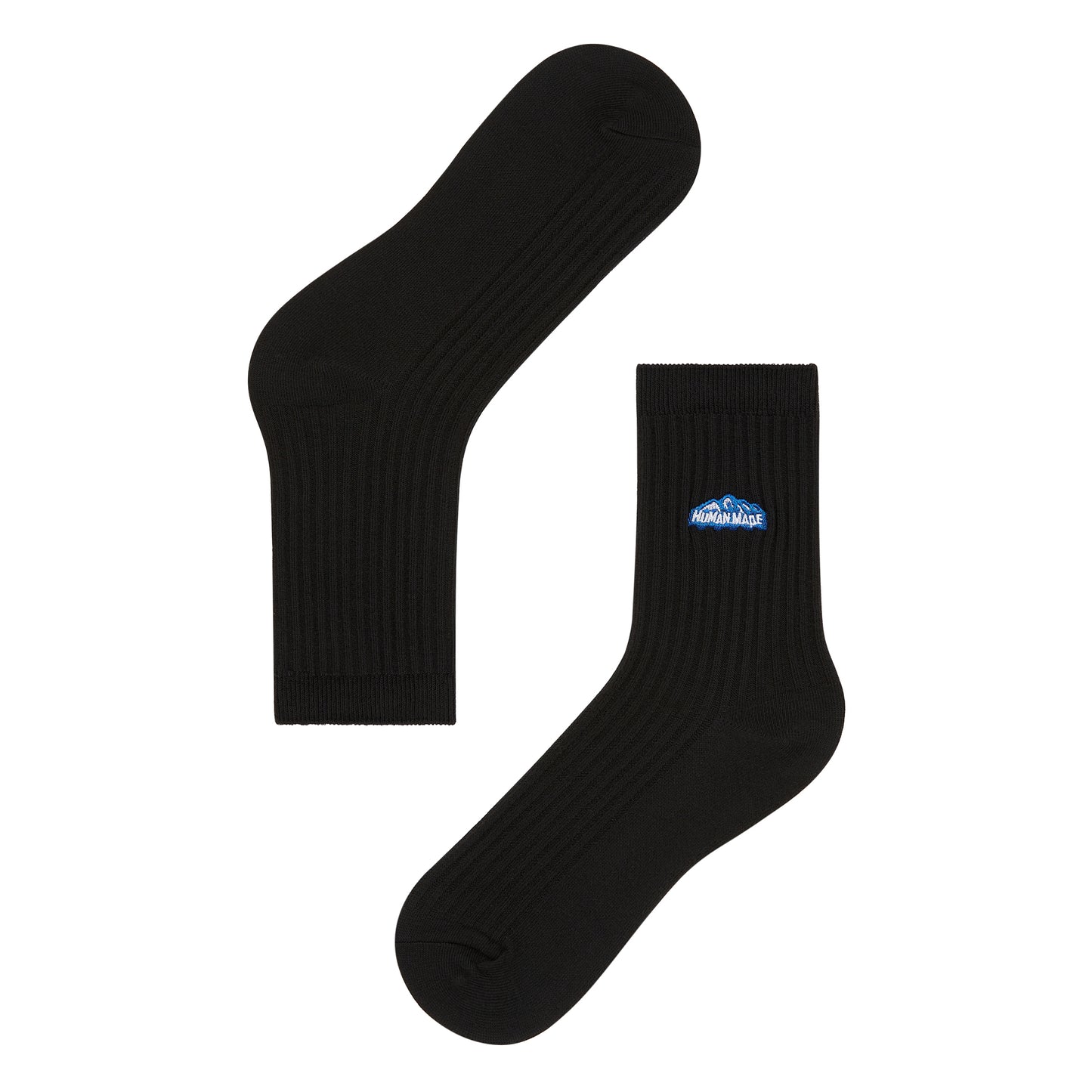Mens Plain Quarter Length Socks with Human Made Mountain Patch
