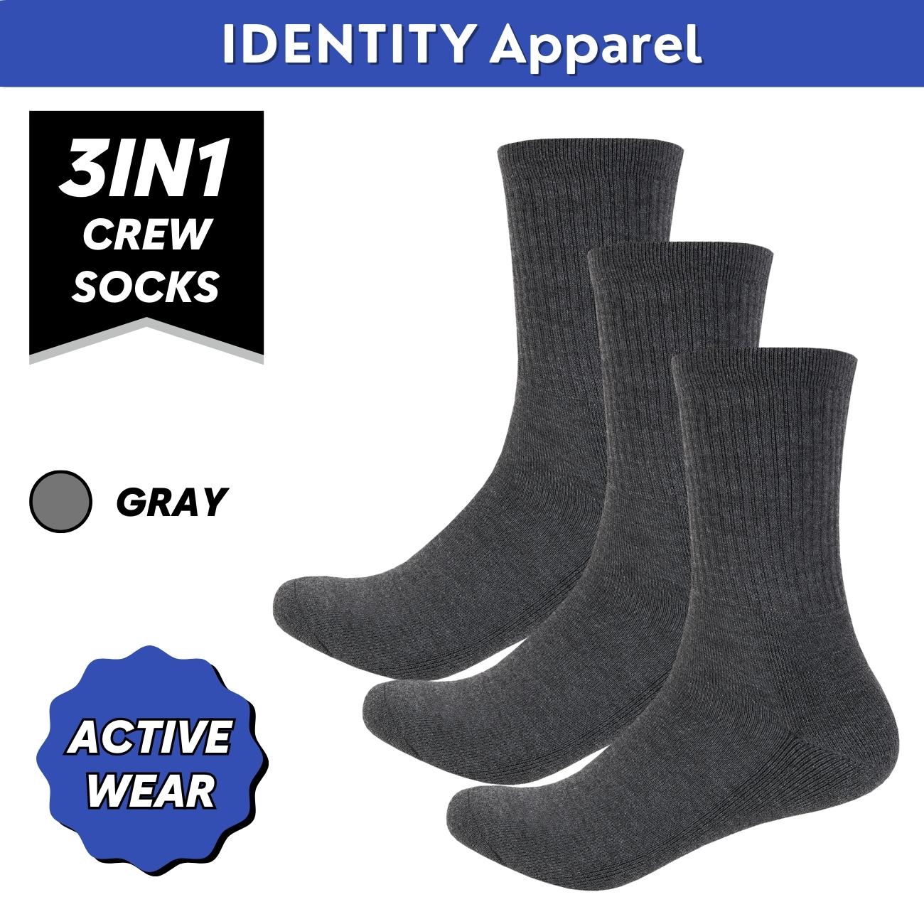 IDENTITY Apparel Performance Enhancing Moisture-Wicking Active Wear Crew Length Socks