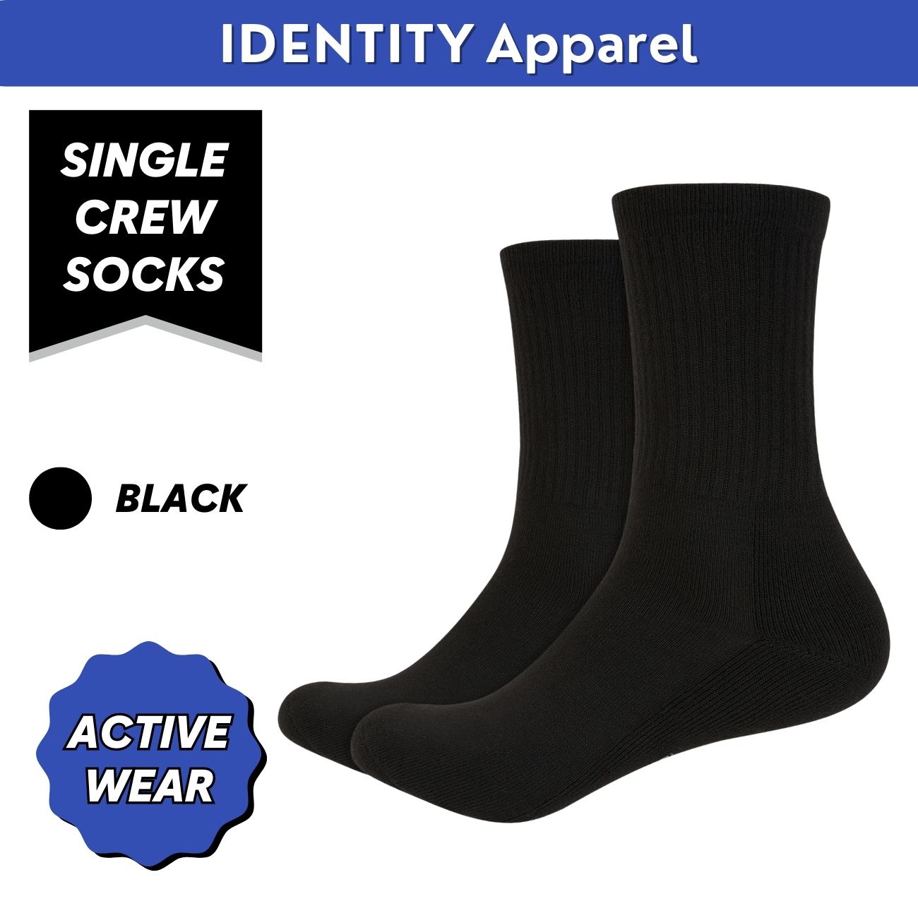 IDENTITY Apparel Performance Enhancing Moisture-Wicking Active Wear Crew Length Socks