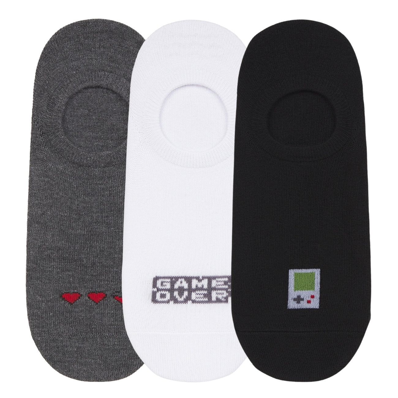 Plain Quarter Length Cotton Socks with Stripe Ribbing
