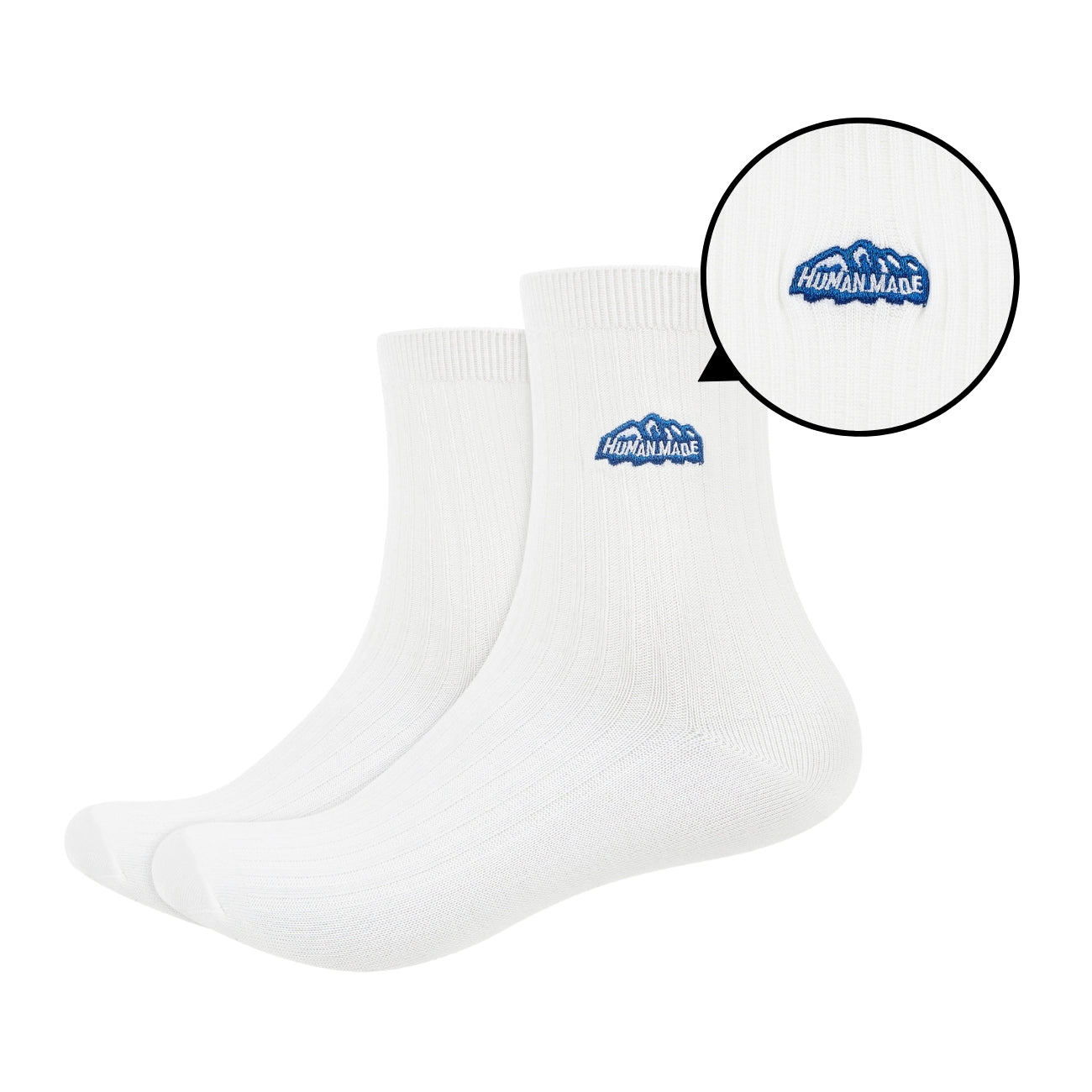 Mens Plain Quarter Length Socks with Human Made Mountain Patch
