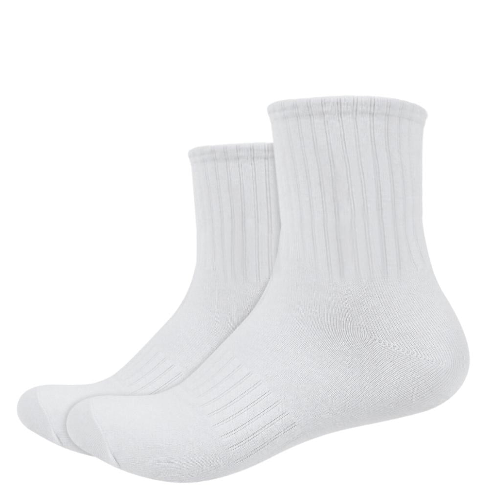IDENTITY Apparel Unisex Colored Quarter Length Mid Cut Cotton Socks with Striped Ribbing and Arch Support