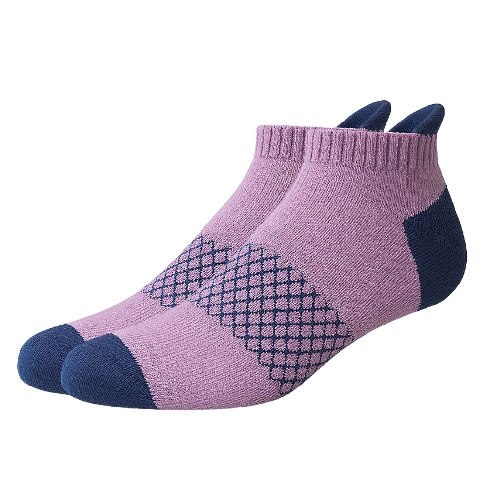 Low Cut Ankle Length Running Sports Socks w/ Double Padded Cushioned Sole and Beehive Arch Compression Support