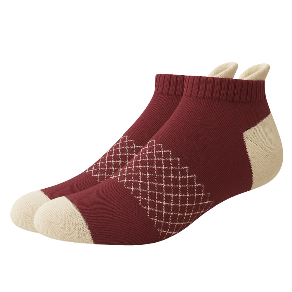 Low Cut Ankle Length Running Sports Socks w/ Double Padded Cushioned Sole and Beehive Arch Compression Support
