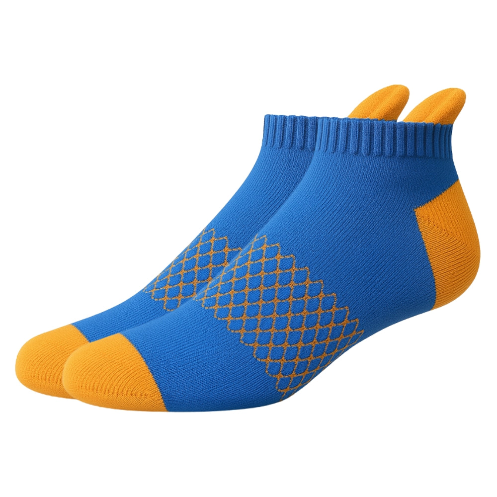 Low Cut Ankle Length Running Sports Socks w/ Double Padded Cushioned Sole and Beehive Arch Compression Support