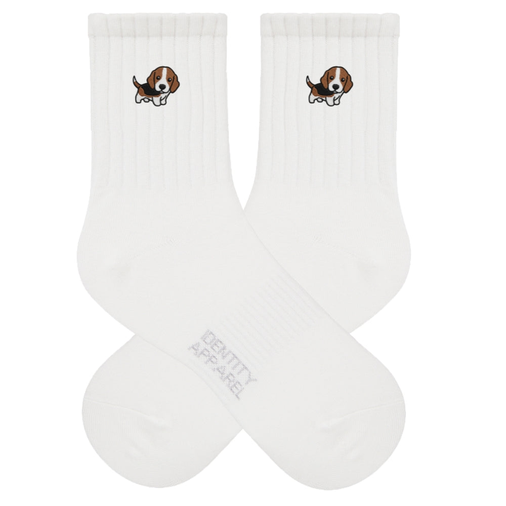 Beagle Embroidered Cotton Socks for Dog Lovers | Pup Culture Collection