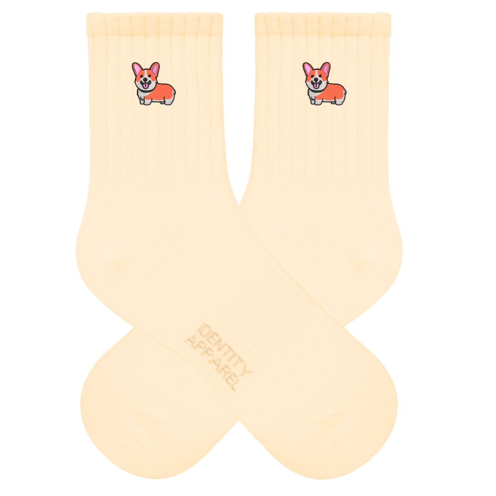 Corgi Embroidered Cotton Socks for Dog Lovers | Pup Culture Collection