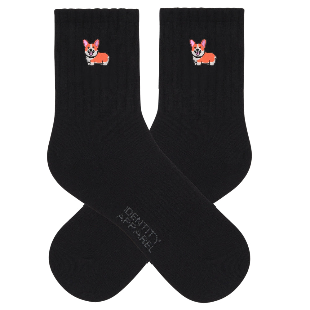 Corgi Embroidered Cotton Socks for Dog Lovers | Pup Culture Collection