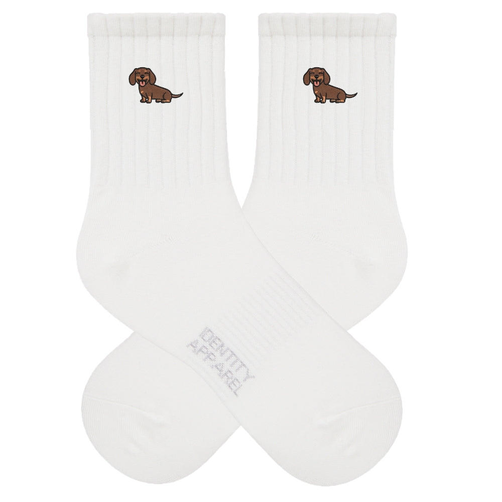 Dachshund Embroidered Cotton Socks for Dog Lovers | Pup Culture Collection