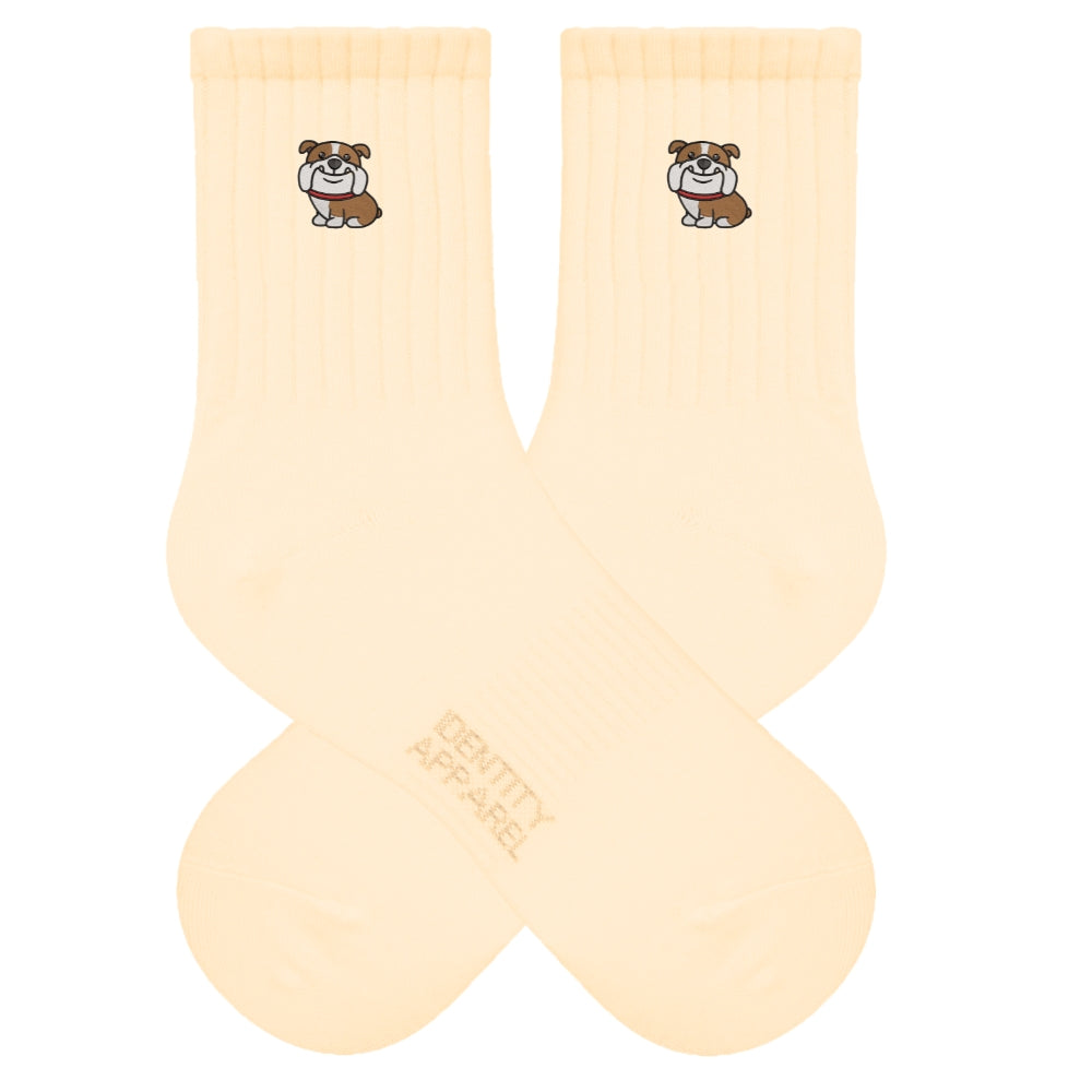 English Bulldog Embroidered Cotton Socks for Dog Lovers | Pup Culture Collection