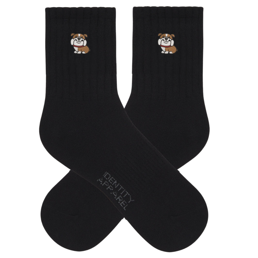 English Bulldog Embroidered Cotton Socks for Dog Lovers | Pup Culture Collection
