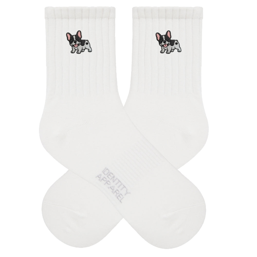 French Bulldog Embroidered Cotton Socks for Dog Lovers | Pup Culture Collection