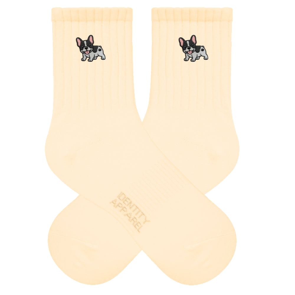 French Bulldog Embroidered Cotton Socks for Dog Lovers | Pup Culture Collection
