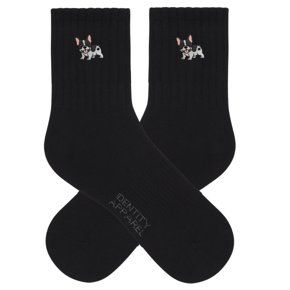 French Bulldog Embroidered Cotton Socks for Dog Lovers | Pup Culture Collection