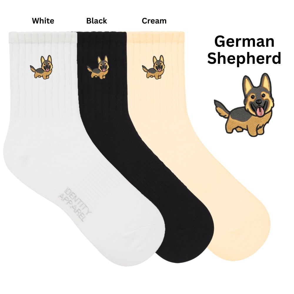 German Shepherd Embroidered Cotton Socks for Dog Lovers | Pup Culture Collection