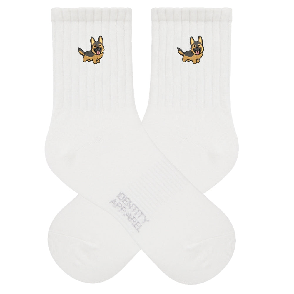 German Shepherd Embroidered Cotton Socks for Dog Lovers | Pup Culture Collection