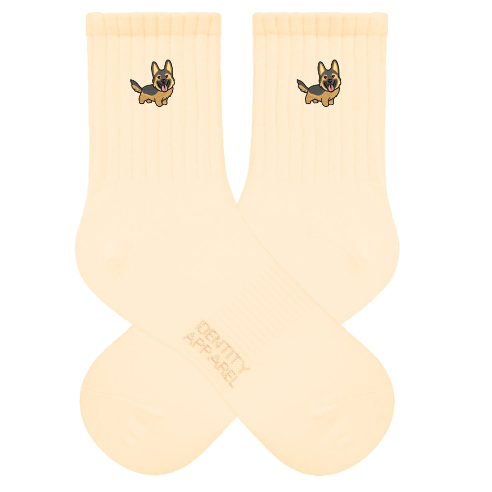 German Shepherd Embroidered Cotton Socks for Dog Lovers | Pup Culture Collection