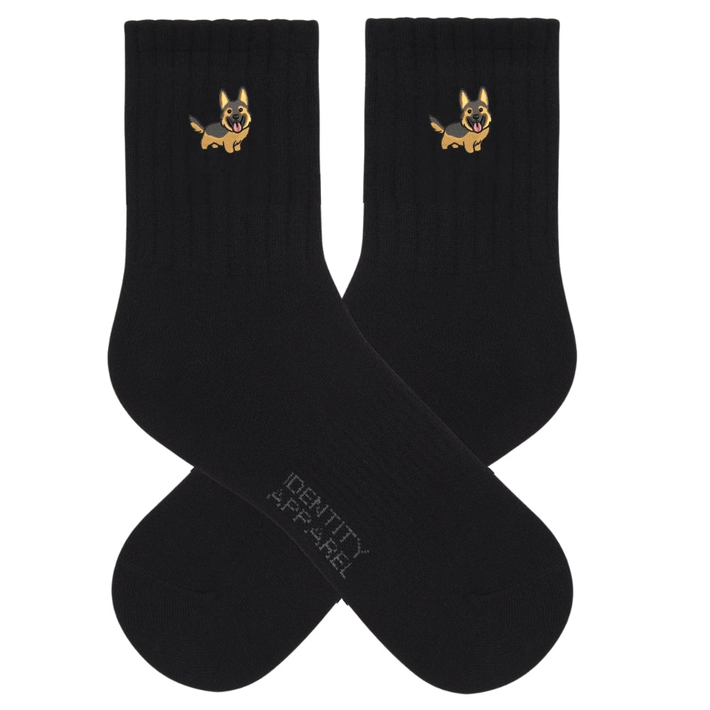 German Shepherd Embroidered Cotton Socks for Dog Lovers | Pup Culture Collection