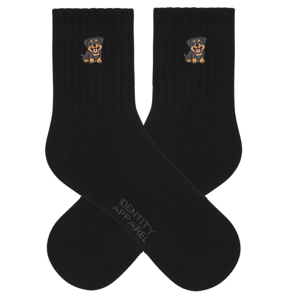 Rottweiler Embroidered Cotton Socks for Dog Lovers | Pup Culture Collection