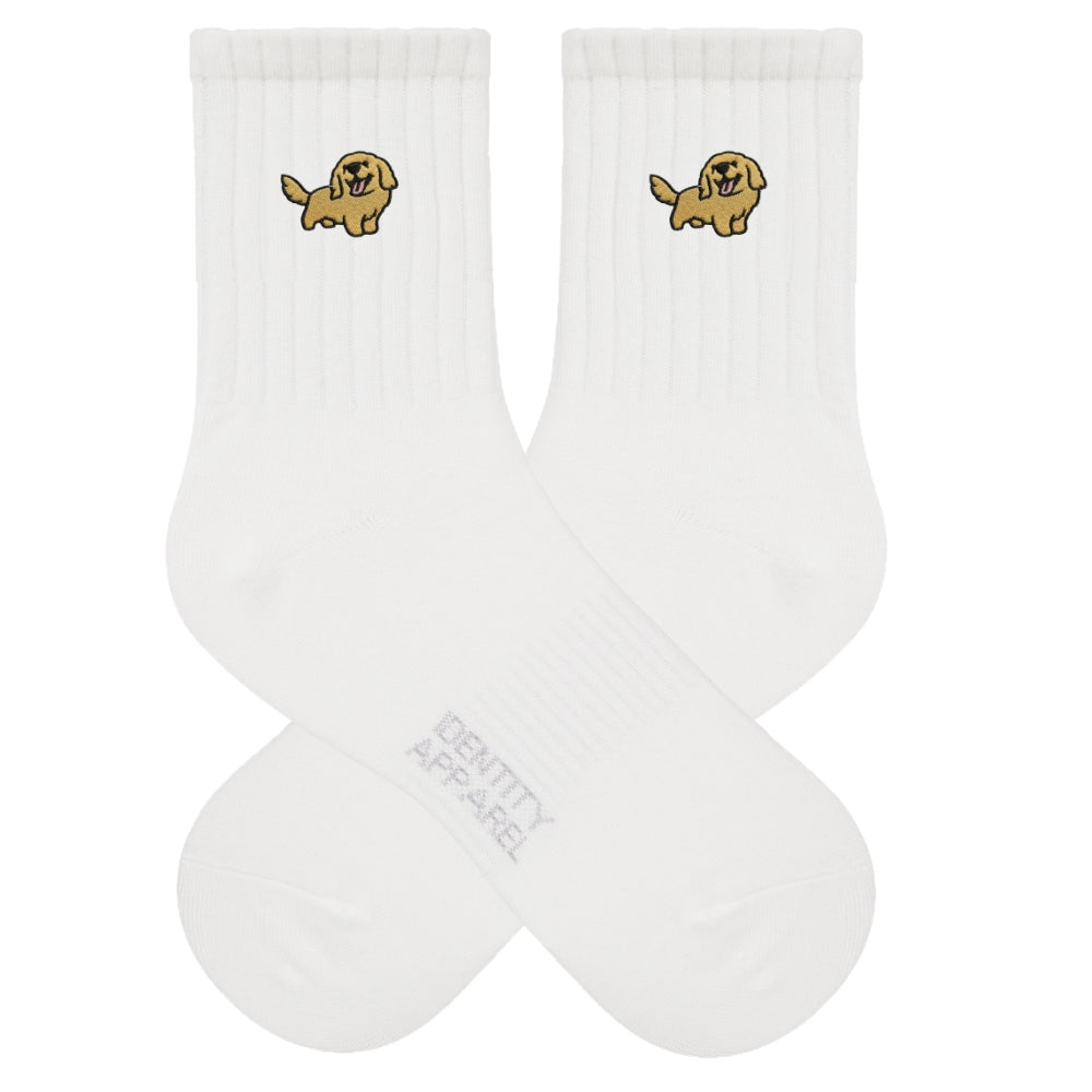Golden Retriever Embroidered Cotton Socks for Dog Lovers | Pup Culture Collection