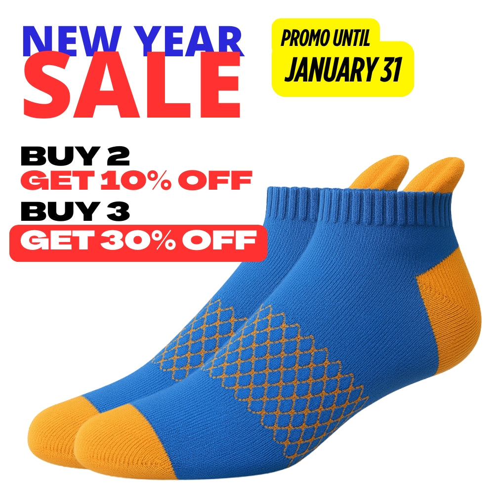 New Year Sale Ankle-Length Nylon Running Socks with Cushioned Sole & Arch Support