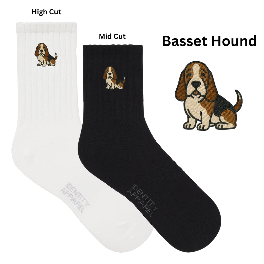 Pup Culture 3 Collection Dog Embroidered Basic Cotton Socks with Arch Support