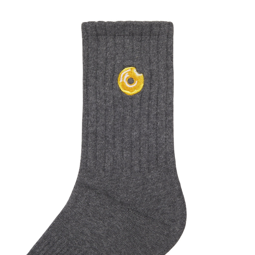 Basic Crew Socks with Donut Embroidery