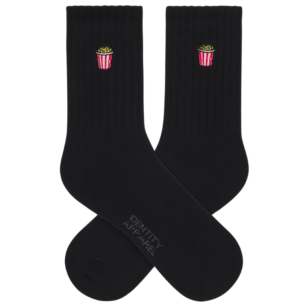 Basic Crew Socks with Popcorn Embroidery
