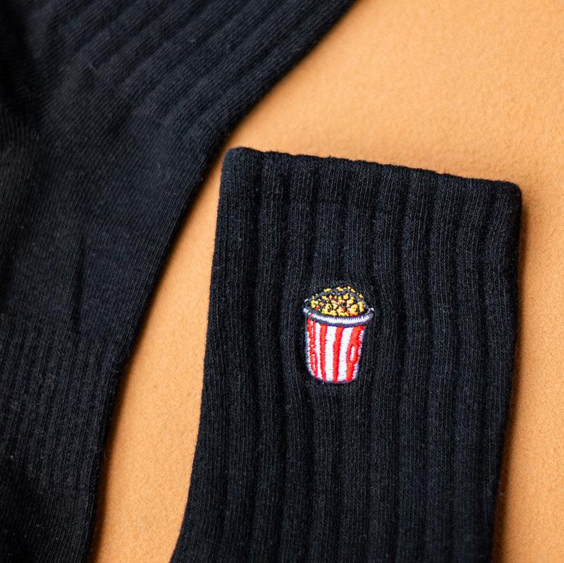 Basic Crew Socks with Popcorn Embroidery
