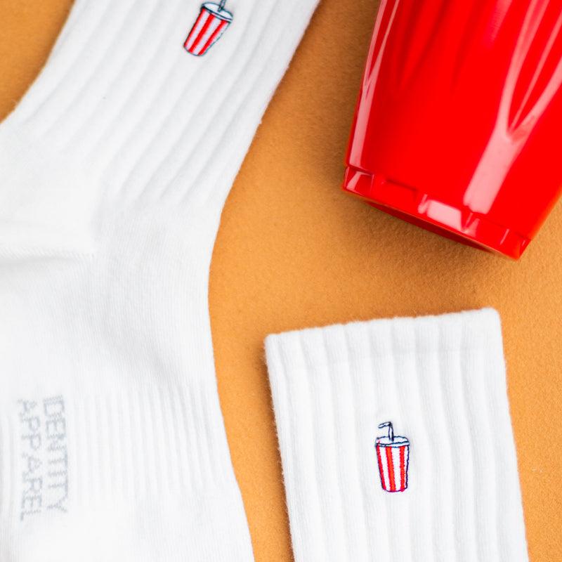 Basic Crew Socks with Fountain Pop Embroidery