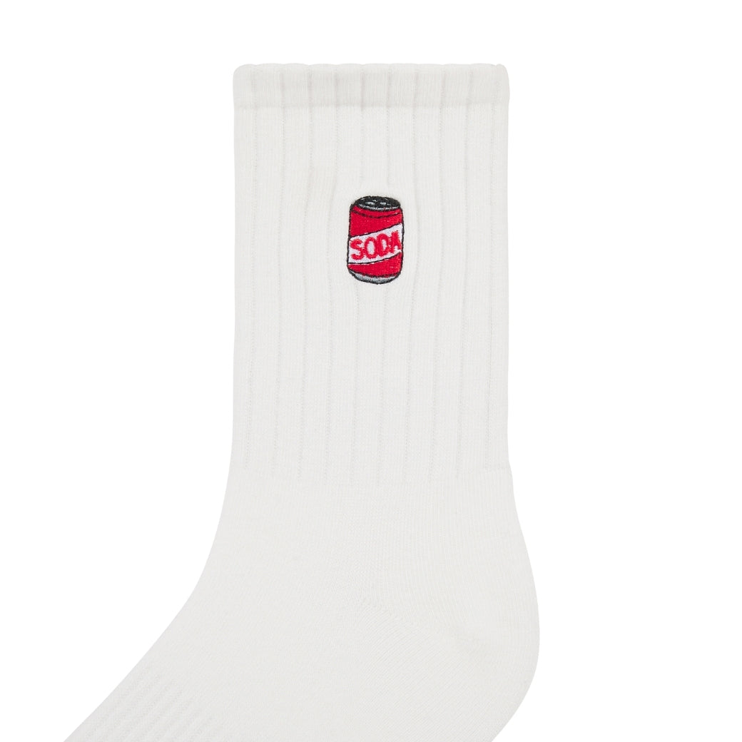 Soda Can Embroidered Basic Cotton Socks