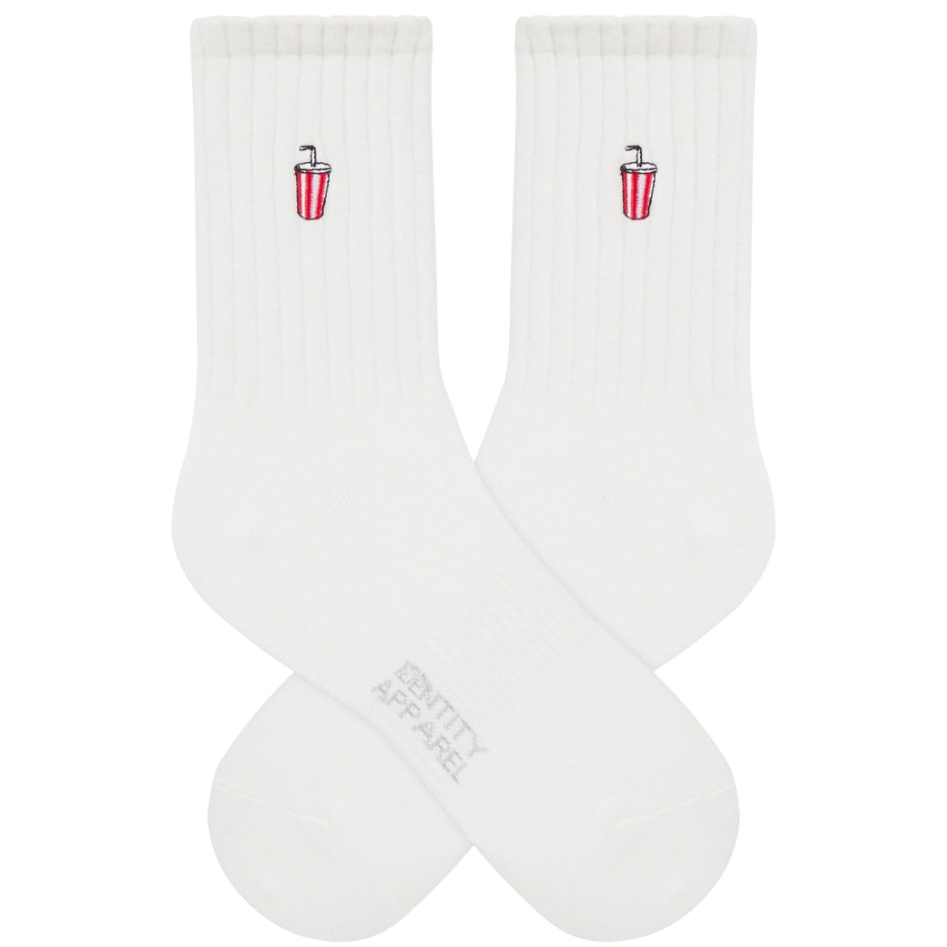 Basic Crew Socks with Fountain Pop Embroidery