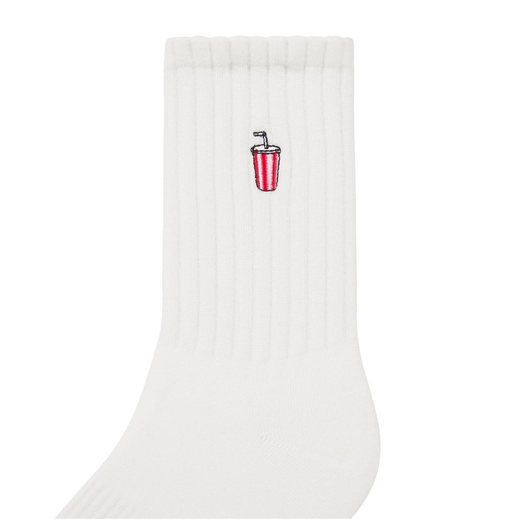 Basic Crew Socks with Fountain Pop Embroidery
