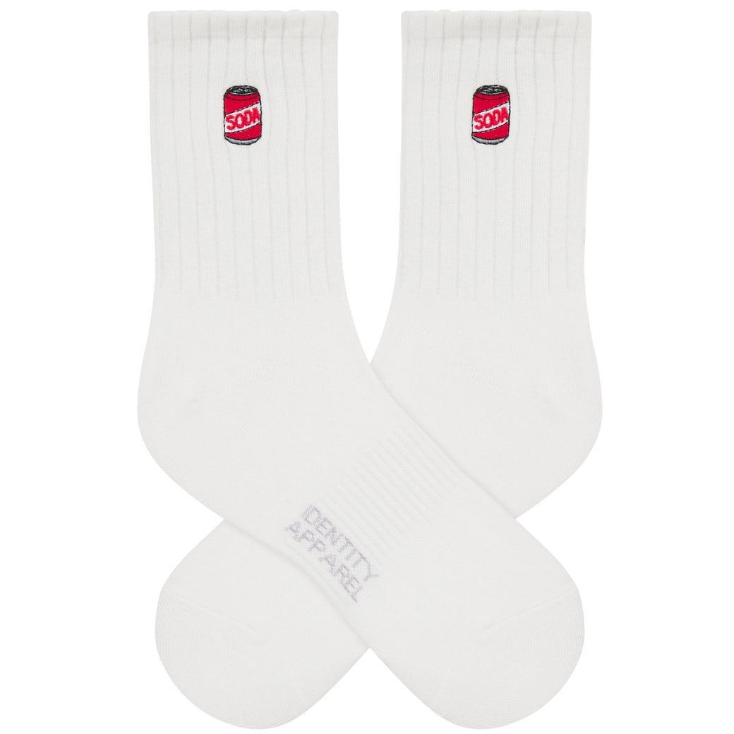 Soda Can Embroidered Basic Cotton Socks