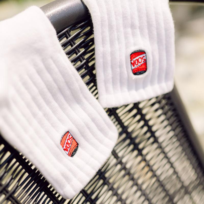 Soda Can Embroidered Basic Cotton Socks