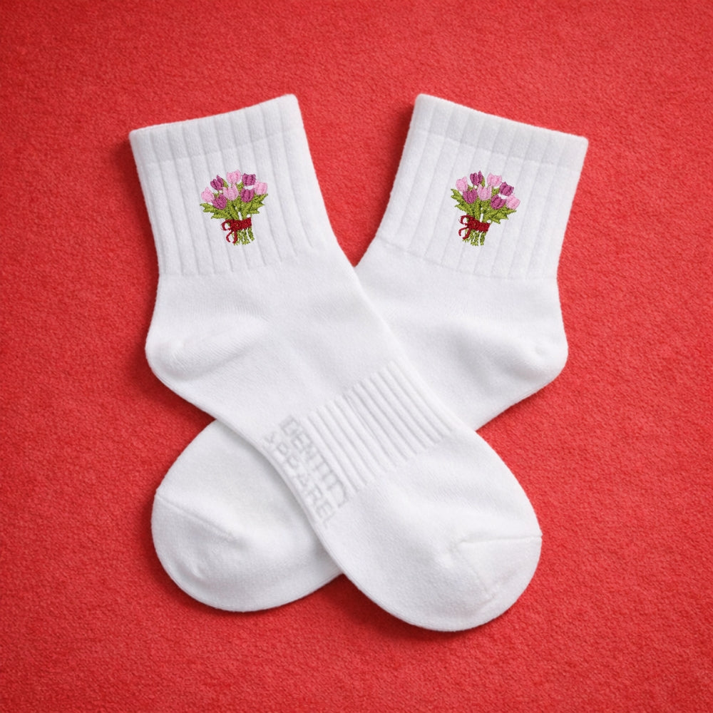 Valentine's Day Special Embroidered Premium Cotton Socks | Kilig Season Collection