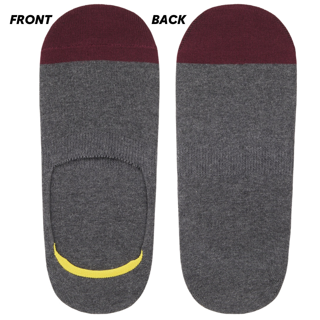 No-Show Invisible Multicolor Cotton Boat Socks with Wide Opening Anti Slip Heel Gel