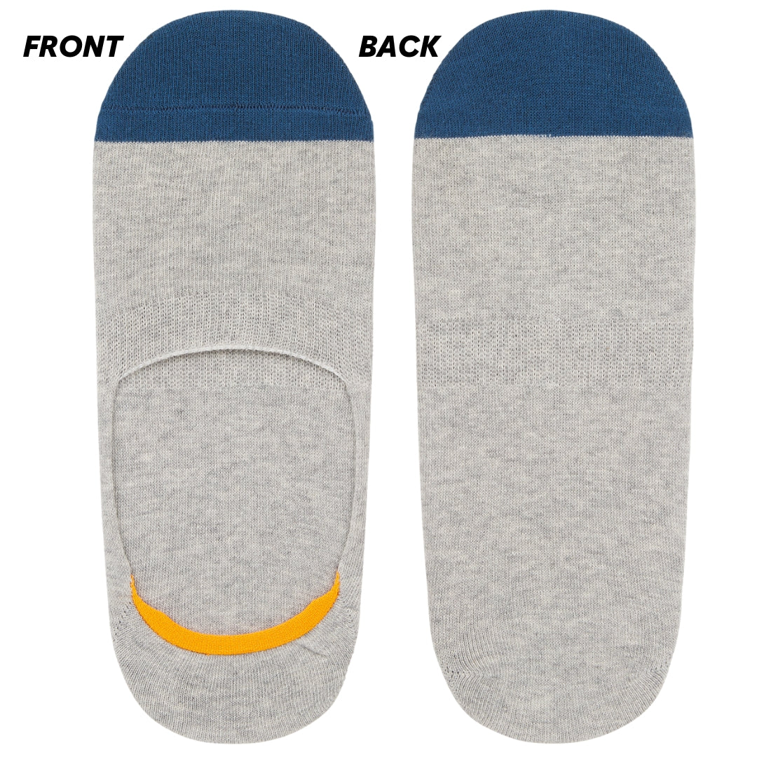 No-Show Invisible Multicolor Cotton Boat Socks with Wide Opening Anti Slip Heel Gel