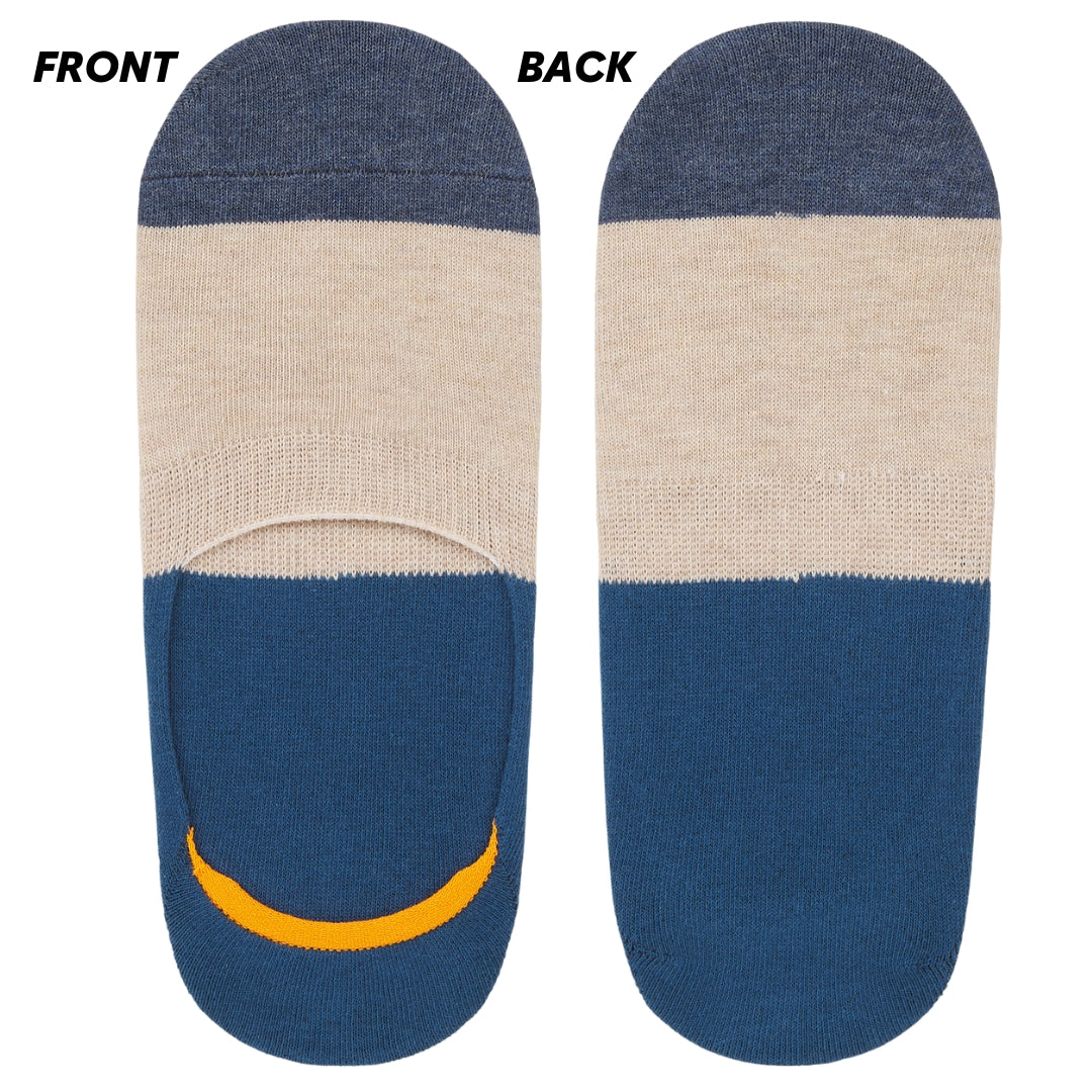 No-Show Invisible Multicolor Cotton Boat Socks with Wide Opening Anti Slip Heel Gel