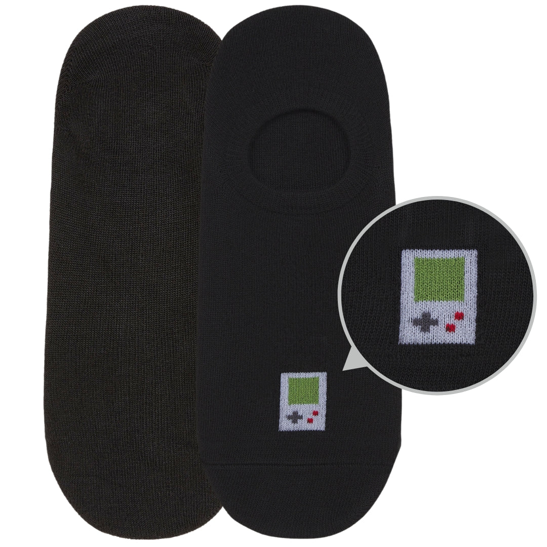 Below the Ankle Hidden Invisible No-Show Cotton Foot Socks with Retro Game Print