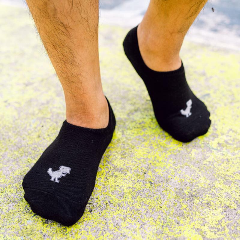 Below the Ankle Hidden Invisible No-Show Cotton Foot Socks with Retro Game Print