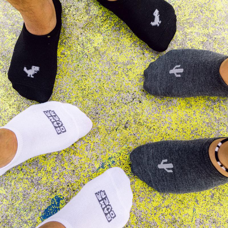 Below the Ankle Hidden Invisible No-Show Cotton Foot Socks with Retro Game Print