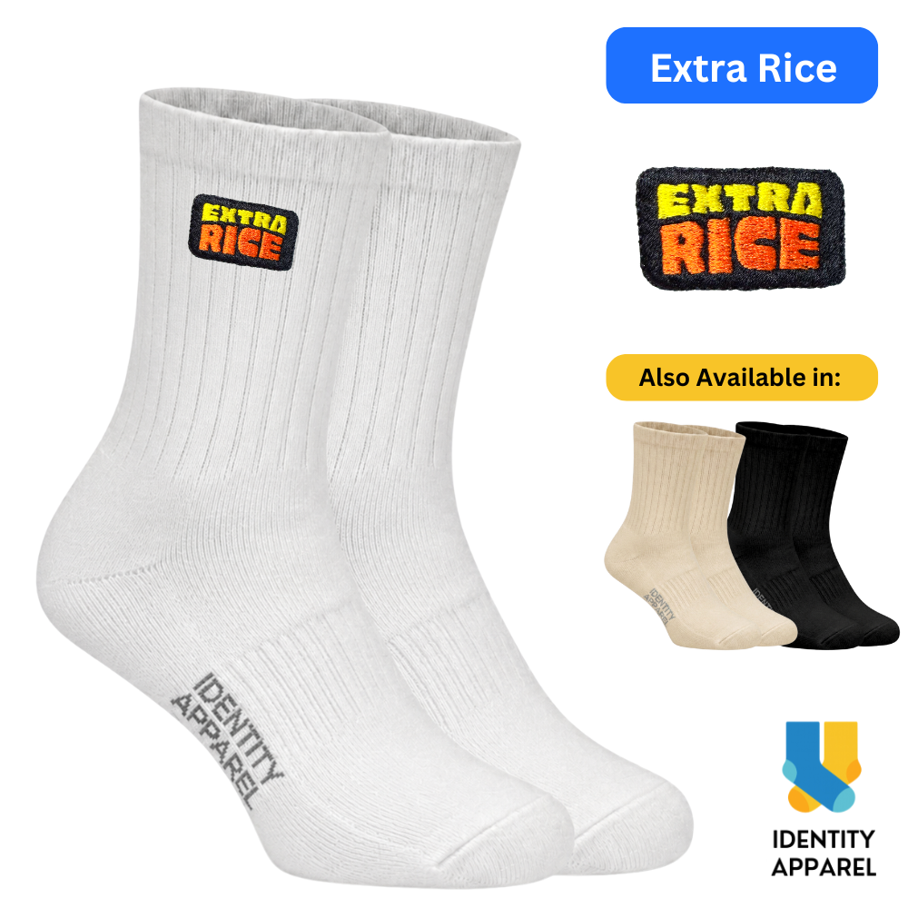 Extra Rice Embroidered Cotton Socks | Medyas ng Bayan Collection