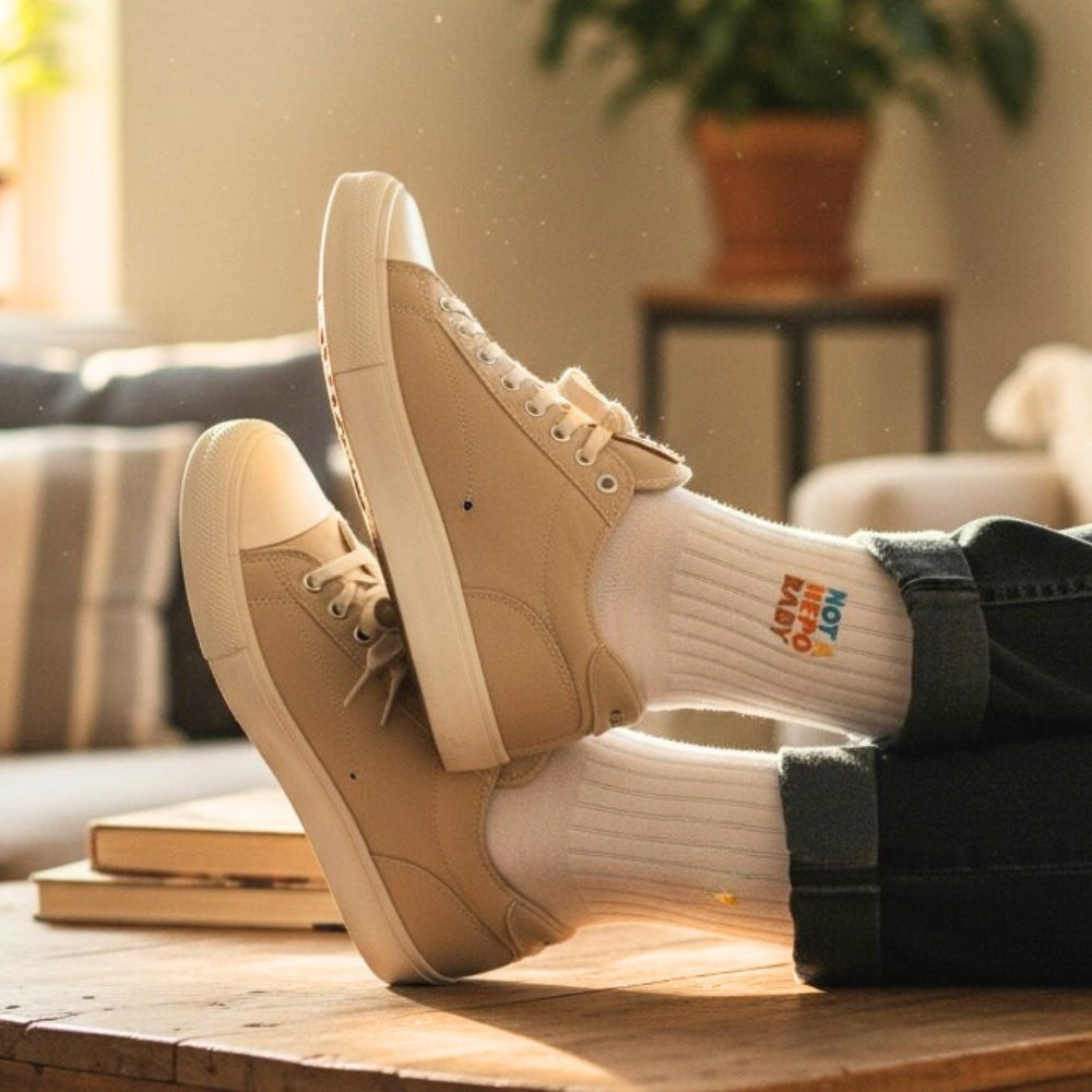 NOT A NEPO BABY Embroidered Political Statement Socks | Buwaya Collection