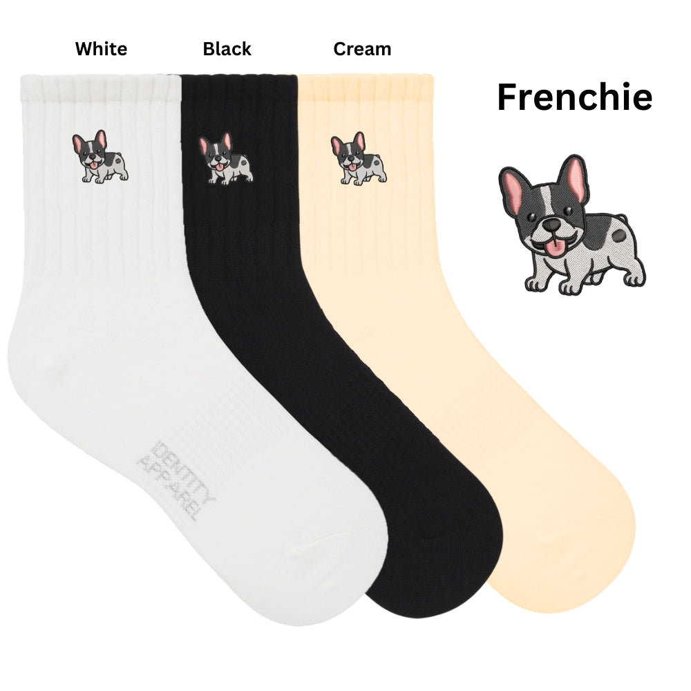 French Bulldog Embroidered Cotton Socks for Dog Lovers | Pup Culture Collection