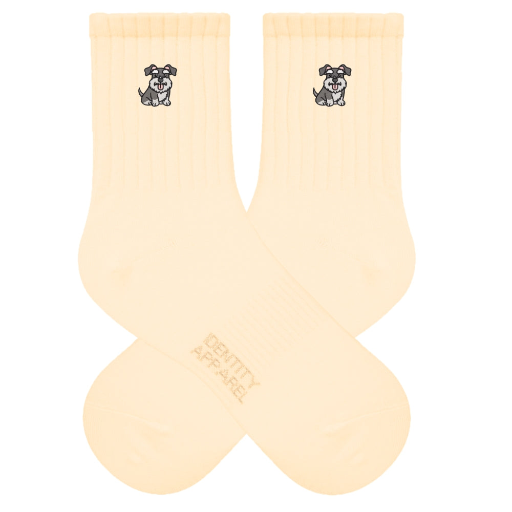 Schnauzer Embroidered Cotton Socks for Dog Lovers | Pup Culture Collection