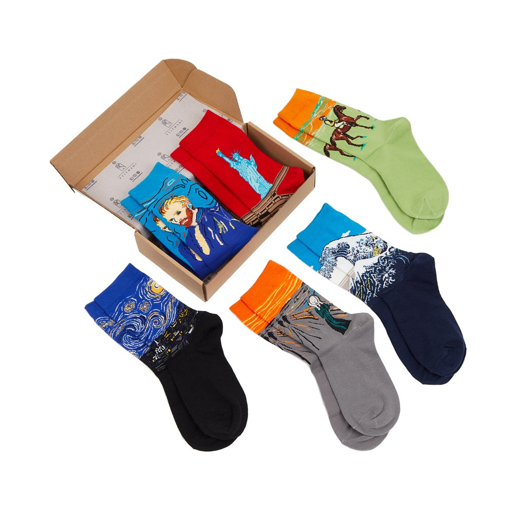 IDENTITY Apparel Artsy Fartsy Box of Socks Gift Set - 6 Pairs