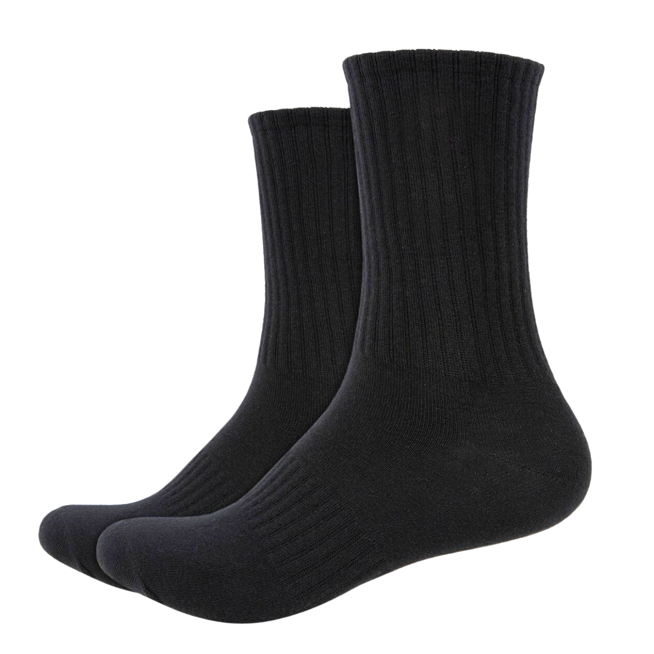 IDENTITY Apparel Unisex Colored Crew Length High Cut Cotton Socks with Striped Ribbing and Arch Support