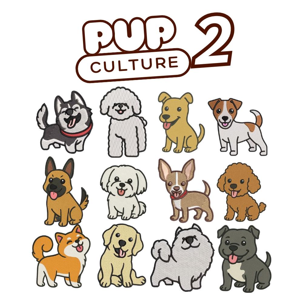 Pup Culture 2 Collection Dog Embroidered Basic Cotton Socks with Arch Support
