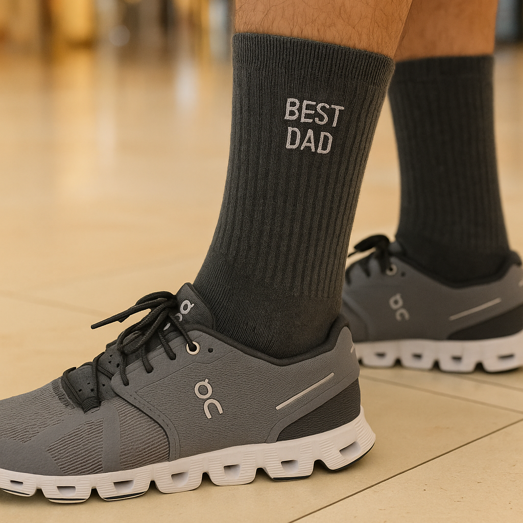 Best Gifts Collection Best Dad Embroidered Basic Cotton Socks with Arch Support